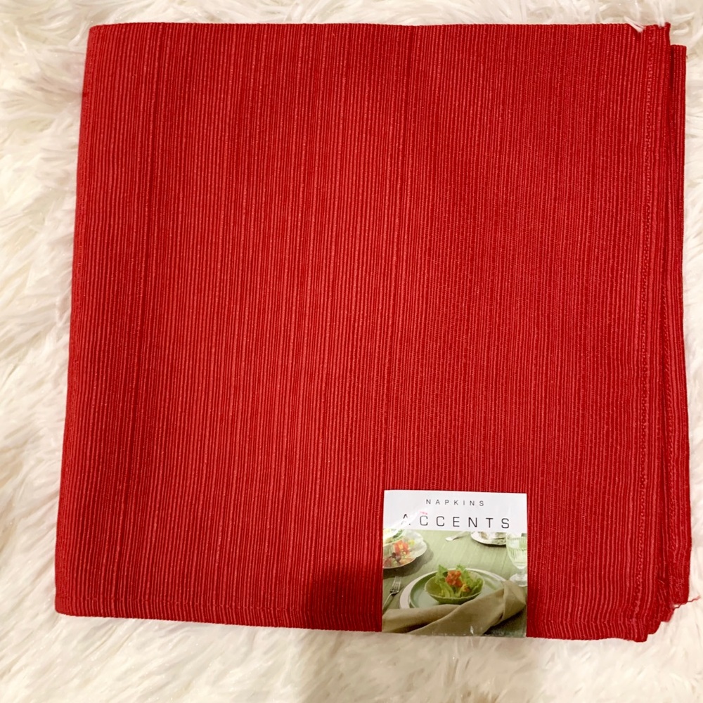 Bardwil "Accents" 19" Napkin Red set of 4 New